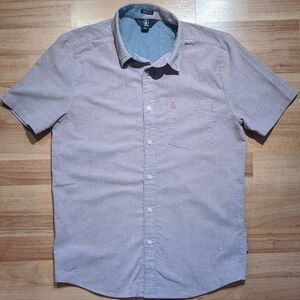 Volcom Faded Red Casual Button Down Shirt Short Sleeves